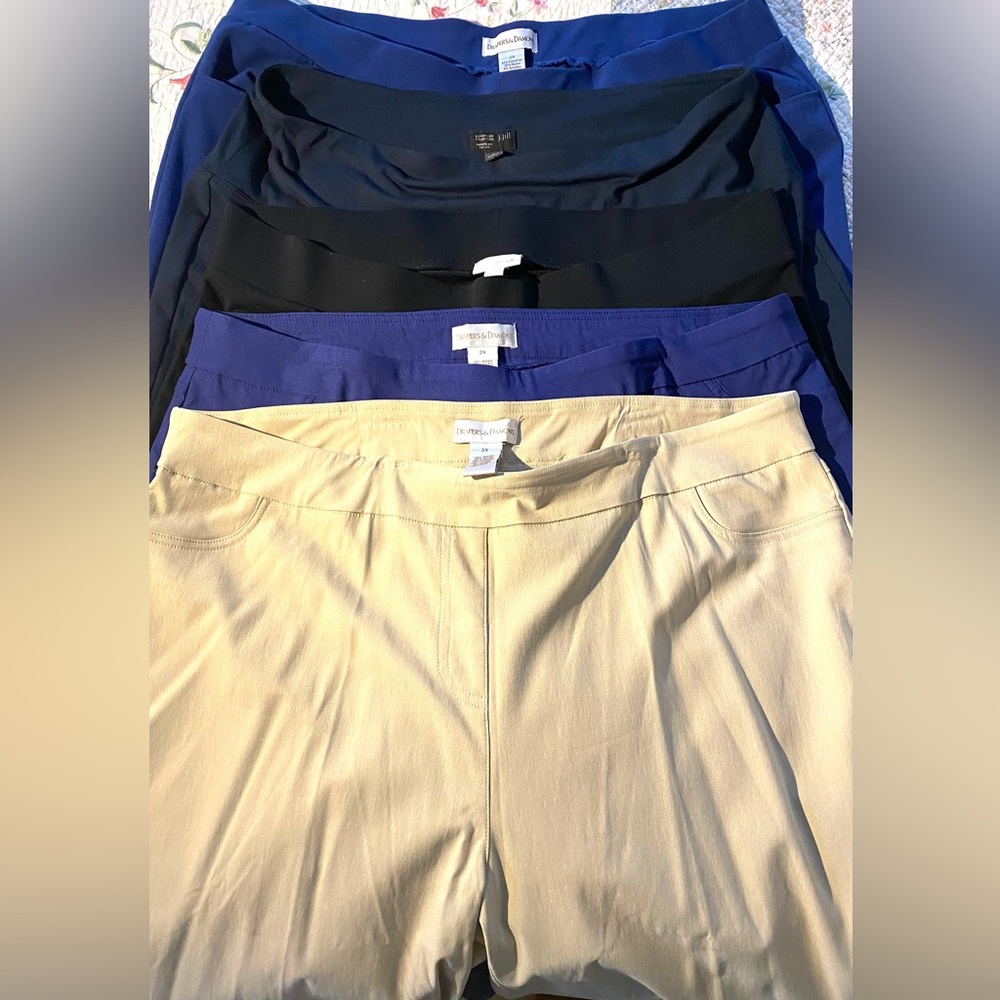 LOT of five (5) pair of slacks various brands 22W